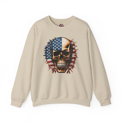 American Flag Skull Crewneck Sweatshirt