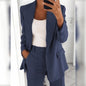 Lapel Blazer & Slim-Fit Trousers Two-Piece Suit – 10 Colors XS–5XL FitiqueFit