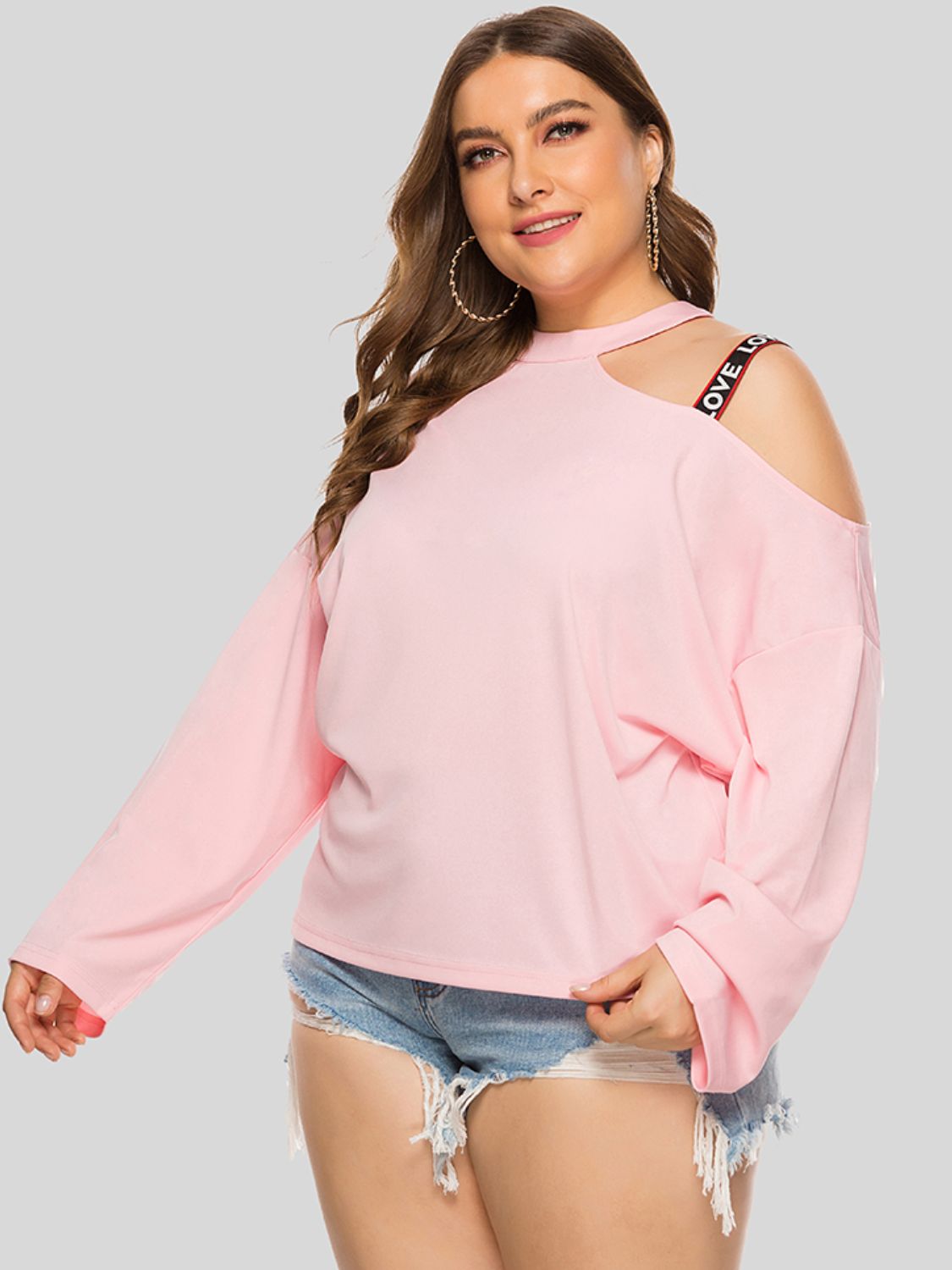 Plus Size Cold-Shoulder Round Neck Blouse See size chart under “more details” The Fashion Celestial