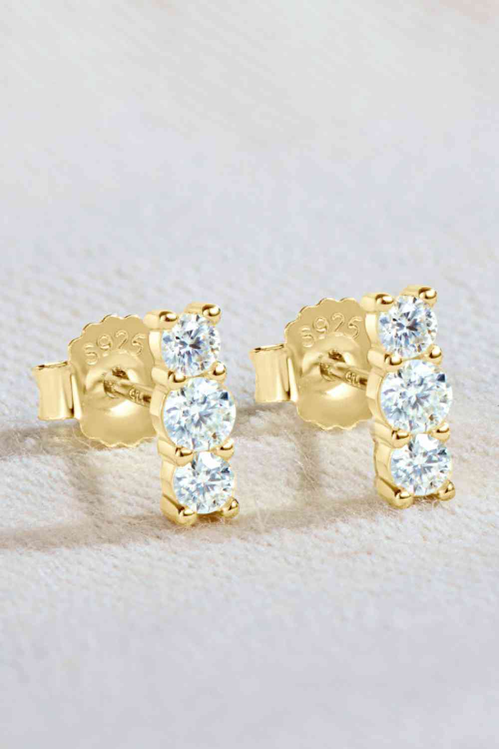 Heartbeat Rhythm Moissanite Stud Earrings – Modern Minimalist Design in 925 Sterling Silver See size chart under “more details” The Fashion Celestial