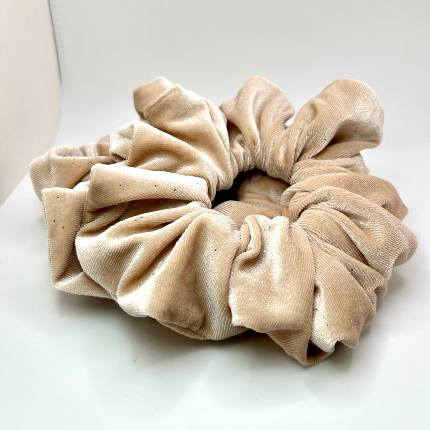 Cream Sparkle Velvet Christmas Scrunchie Enchanted Scrunch