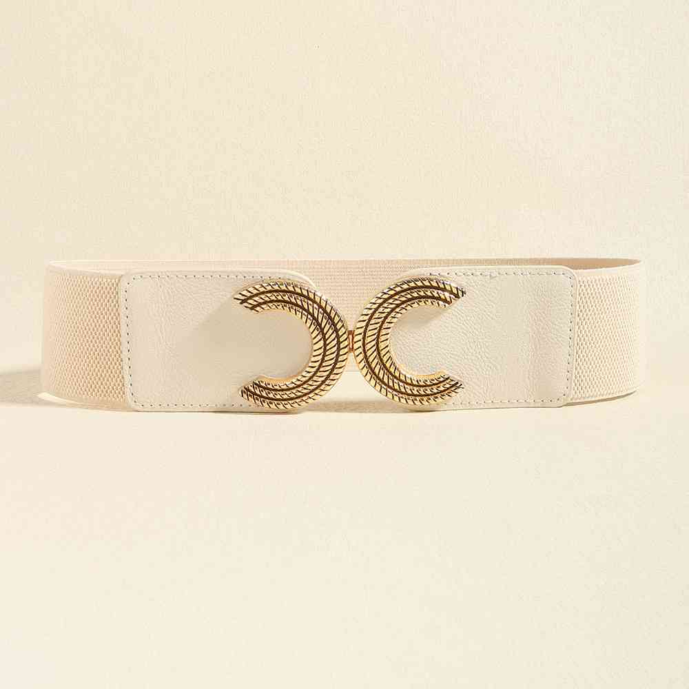 YourBrand Double C Buckle Elastic Belt – Stylish and Versatile Design See size chart under “more details” The Fashion Celestial