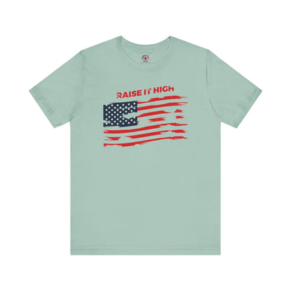 Raise It High American Flag T-Shirt The Devil's Pickle