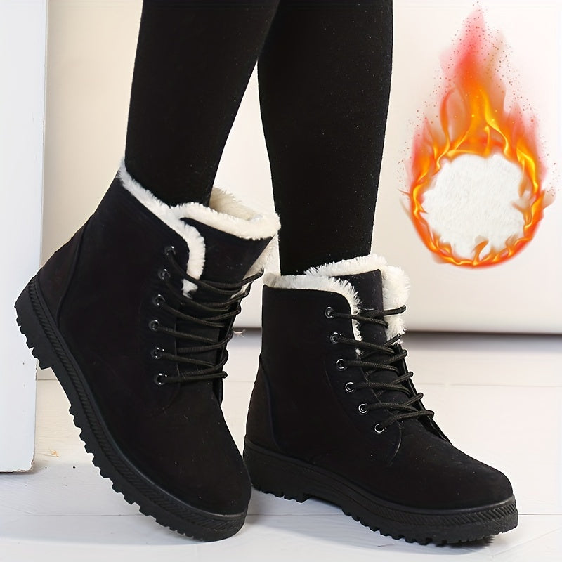 Women'S Winter Boots - Slip-Resistant PU Sole, Lace-Up Closure, Cushioned Insole - Cold Weather Boots for Everyday & Formal Outfits - Extended Sizes Up to US Women'S 44 (EU 43) - Boots for Winter Adventures, Y Terrain Footwea NovaCart