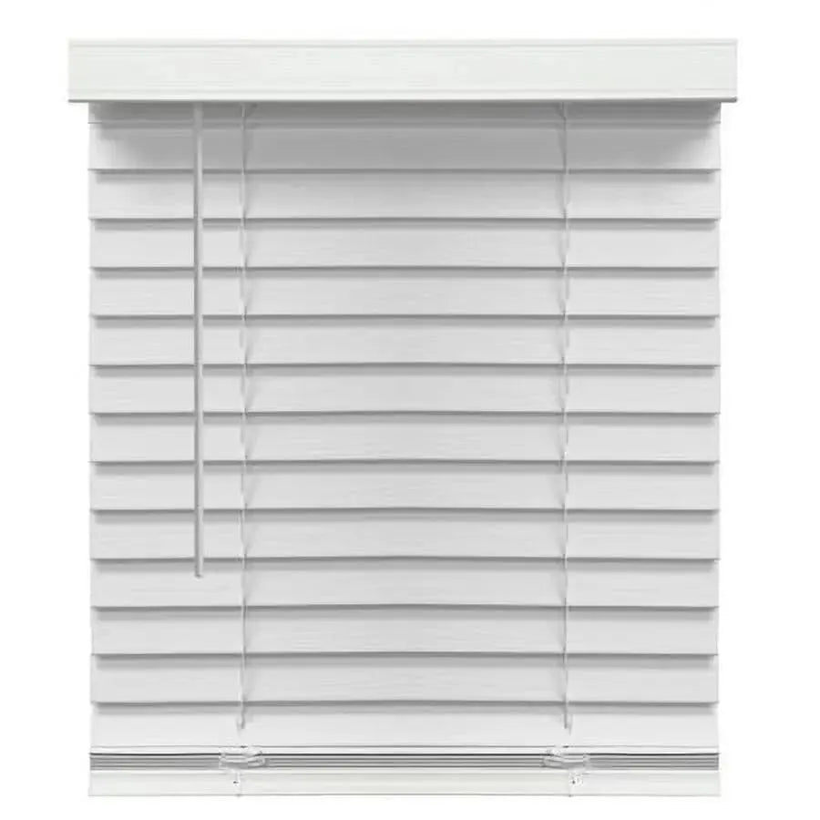 Stylish 2-Inch Cordless Faux Wood Blinds in Elegant White - Perfect for Any Room