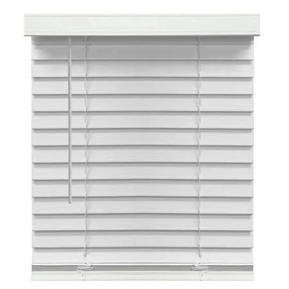 Stylish 2-Inch Cordless Faux Wood Blinds in Elegant White - Perfect for Any Room