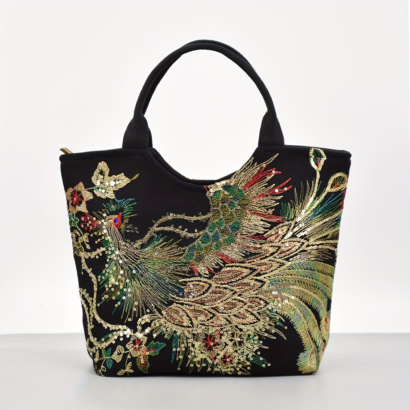 Wo 'S Embroidered Satchel Bag, Fashion Double Handle Purse, Retro Style Handbag with Removable Strap NovaCart