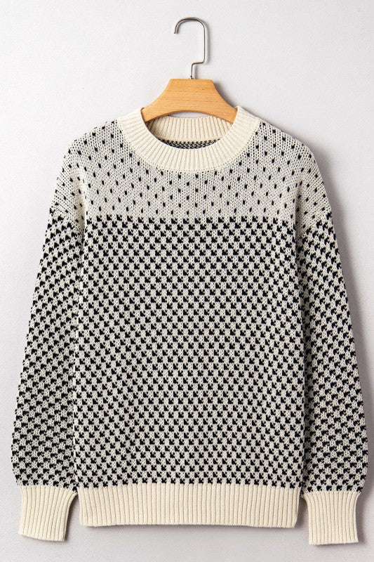 Dotted Colorblock Lantern Sleeve Sweater Shop Style & More | Fresh Looks, Everyday Deals & Free Shipping