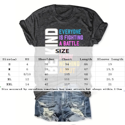 Women's Round Neck Short Sleeve T-Shirt With Slogan Print, Casual Summer Top FitiqueFit
