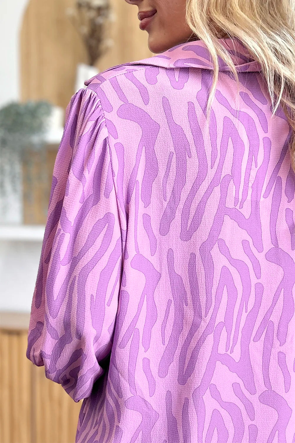 Double Take Full Size Printed Smocked Long Sleeve Blouse Plus Size New Era Fashion LLc