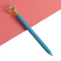 21Color Kawaii Ballpoint Pen Big Gem Metal Ball Pen With Large Diamond Blue And Black Magical Pen Fashion School Office Supplies