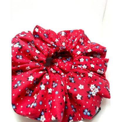 Red Floral Patriotic Scrunchie Enchanted Scrunch
