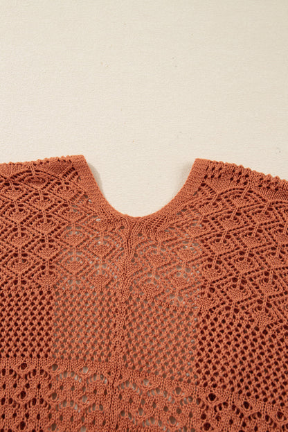 Redwood Burl Mixed Pattern Knitted Open Front Plus Cardigan Garden Naked Curves