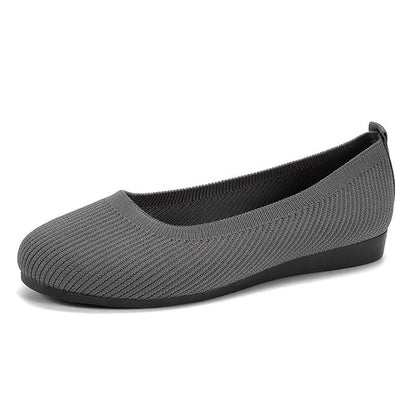 Round Toe Flats Shoes Casual Comfortable Soft Slip On Knit Mesh Shoes For Women See size chart under “more details” The Fashion Celestial