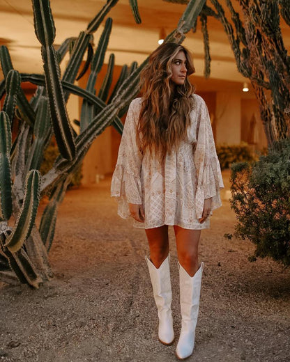 Embroidered Western Cowboy Knee-High Boots - Stylish Cowgirl Chic Country in My Heart