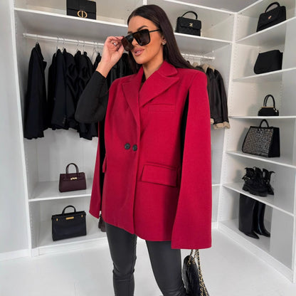 Women’s Solid Color Shawl Coat – Loose Wrap Outerwear FitiqueFit