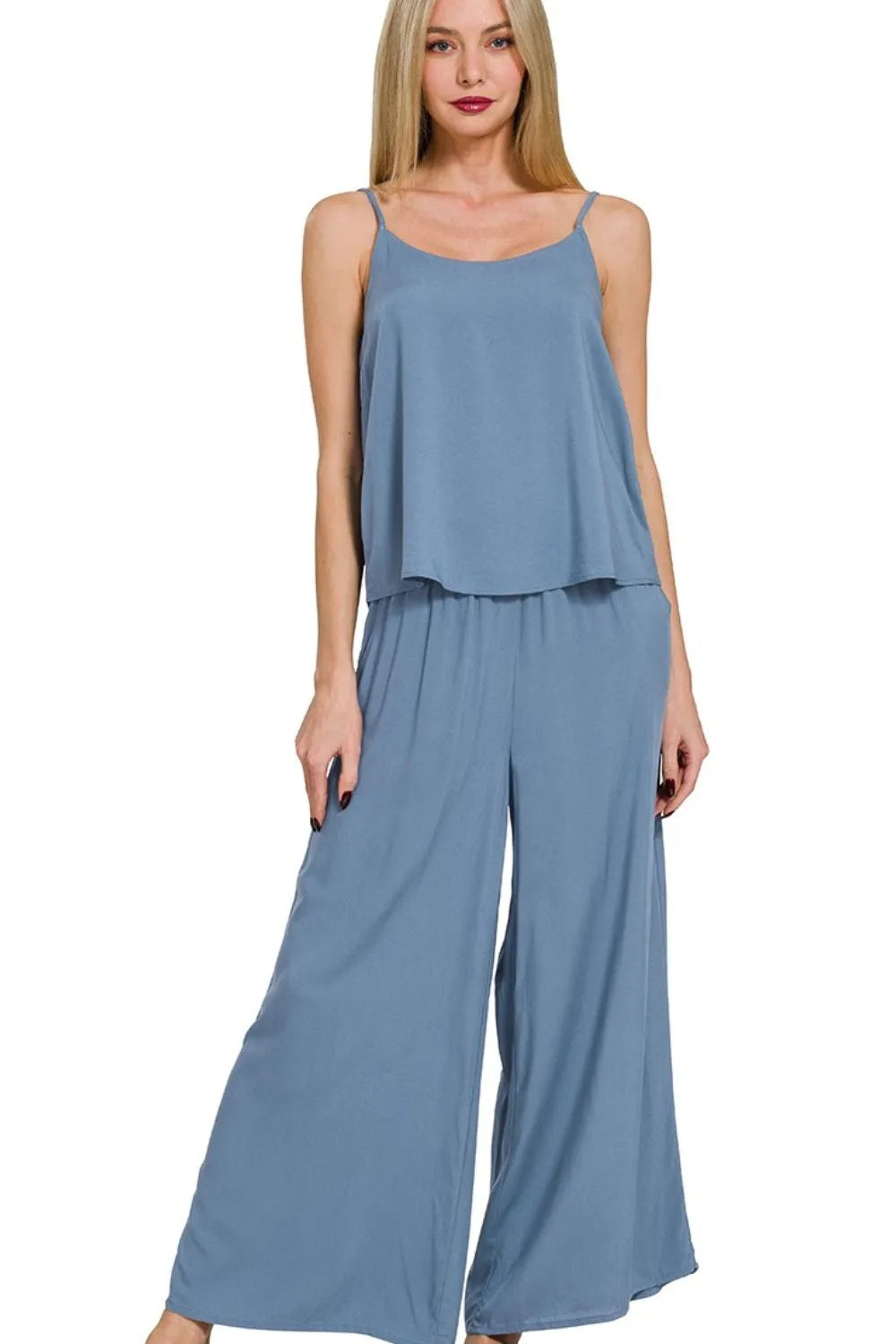 Zenana Woven Cami & Pants Set West2East Surf