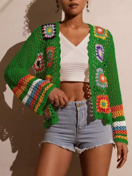 Hand-Crocheted Knitted Cardigan for Women FitiqueFit