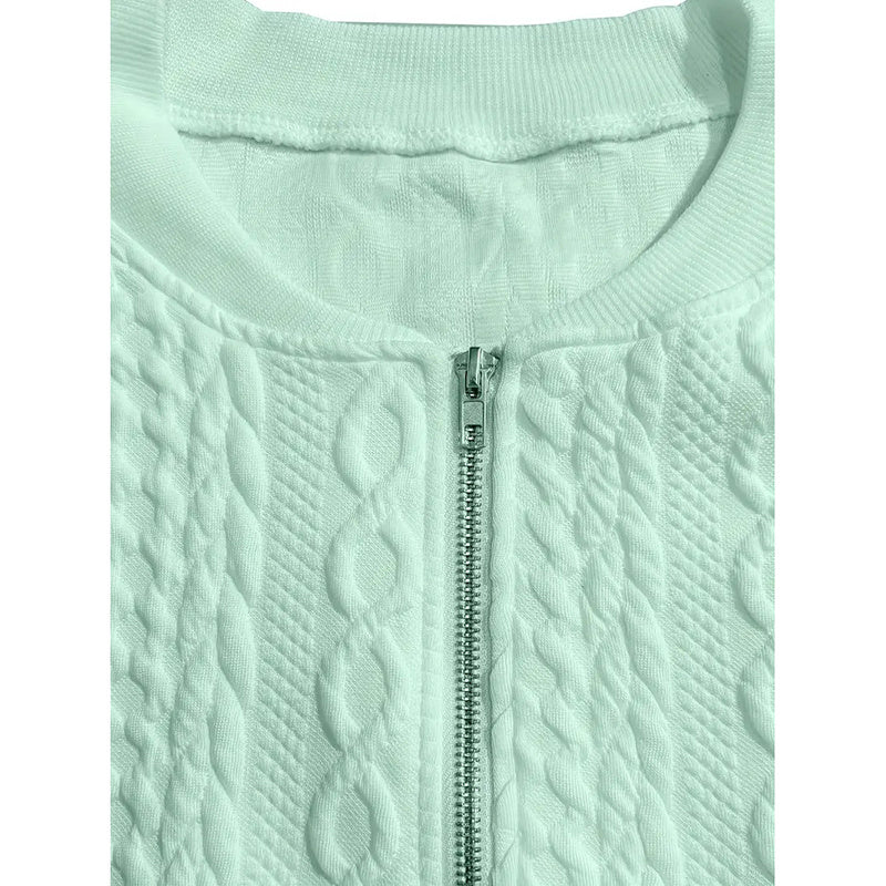 Bomber Jackets For Women Cute Jacquard Coats Lightweight Zip Up Jackets FitiqueFit