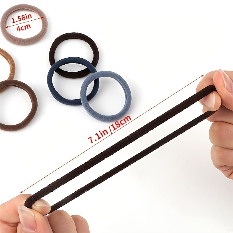 50pcs/Set Women   Basic Hair Bands 1.57inch Simple Solid Colors Elastic Headband Hair Ropes Ties Hair Accessories Ponytail Holder NovaCart
