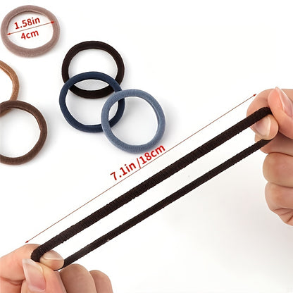 50pcs/Set Women   Basic Hair Bands 1.57inch Simple Solid Colors Elastic Headband Hair Ropes Ties Hair Accessories Ponytail Holder NovaCart