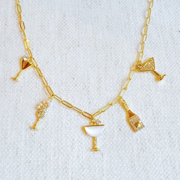 Cheers To Happiness Multi Charm Necklace Shop Style & More | Fresh Looks, Everyday Deals & Free Shipping