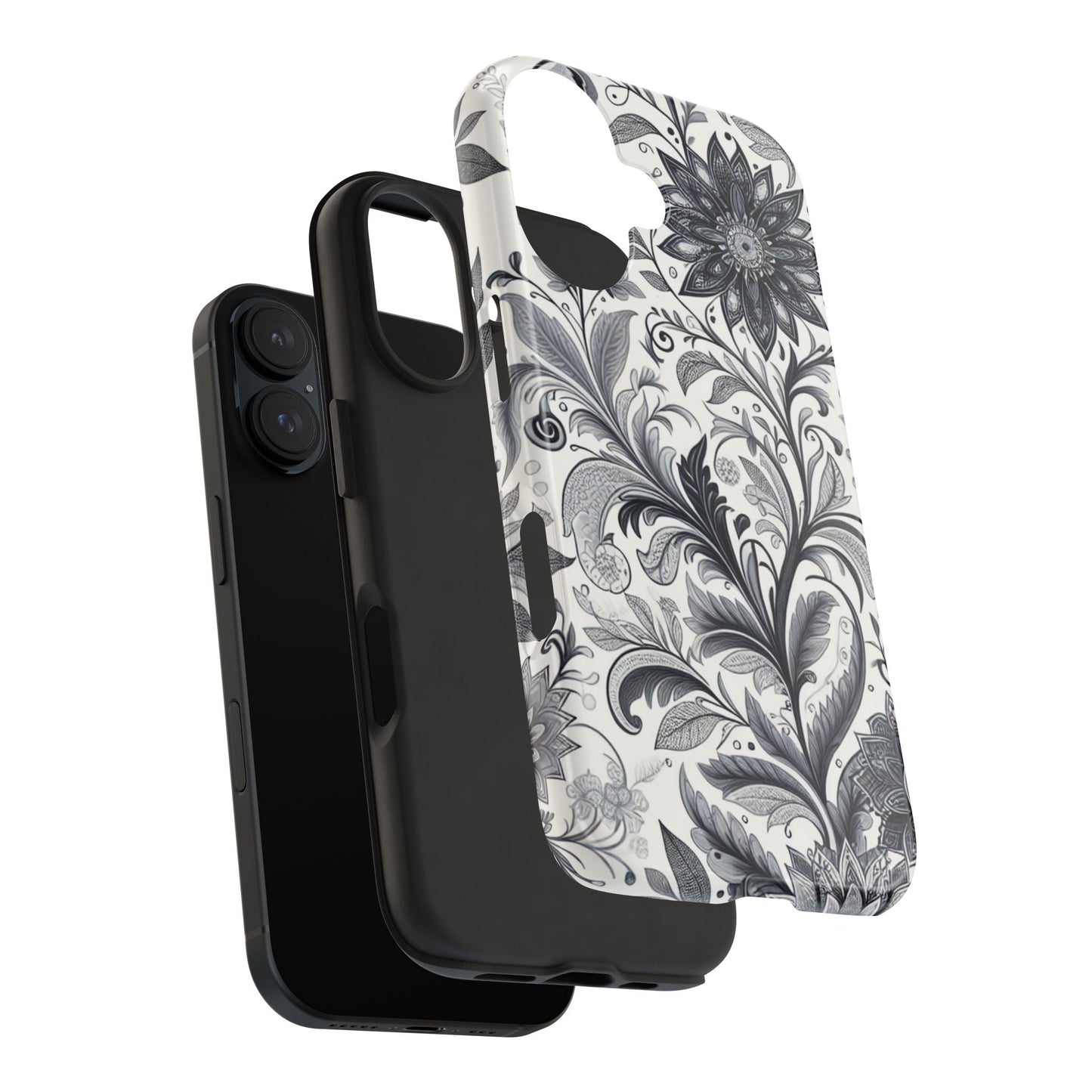 Floral Tough Phone Cases, Durable Phone Cover, Stylish Floral Design, Gift for Her, Trendy Tech Accessories, Birthday Present Grayceful LLC