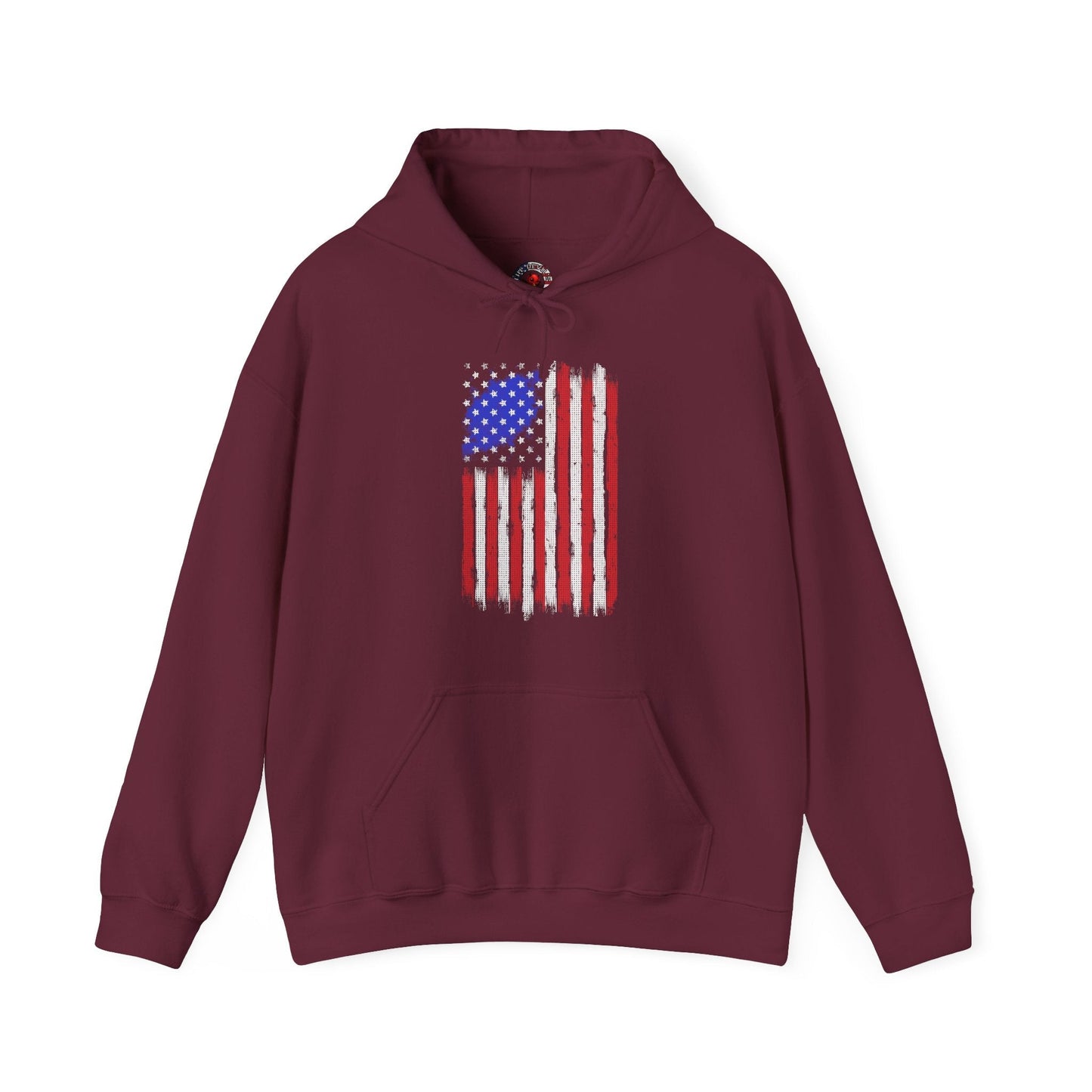 Tattered American Flag Hooded Sweatshirt The Devil's Pickle