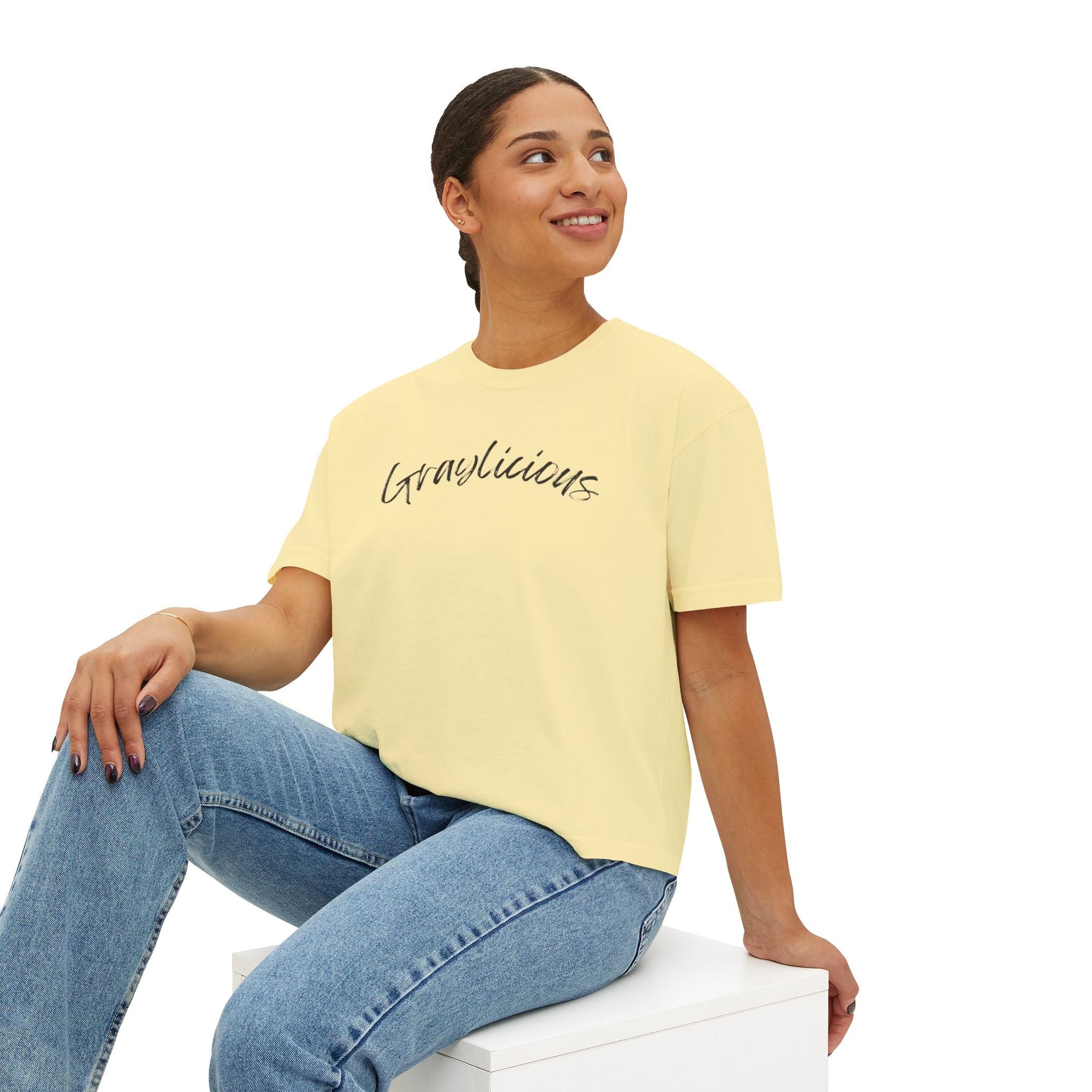 Women's Boxy Tee " Graylicious" Grayceful LLC
