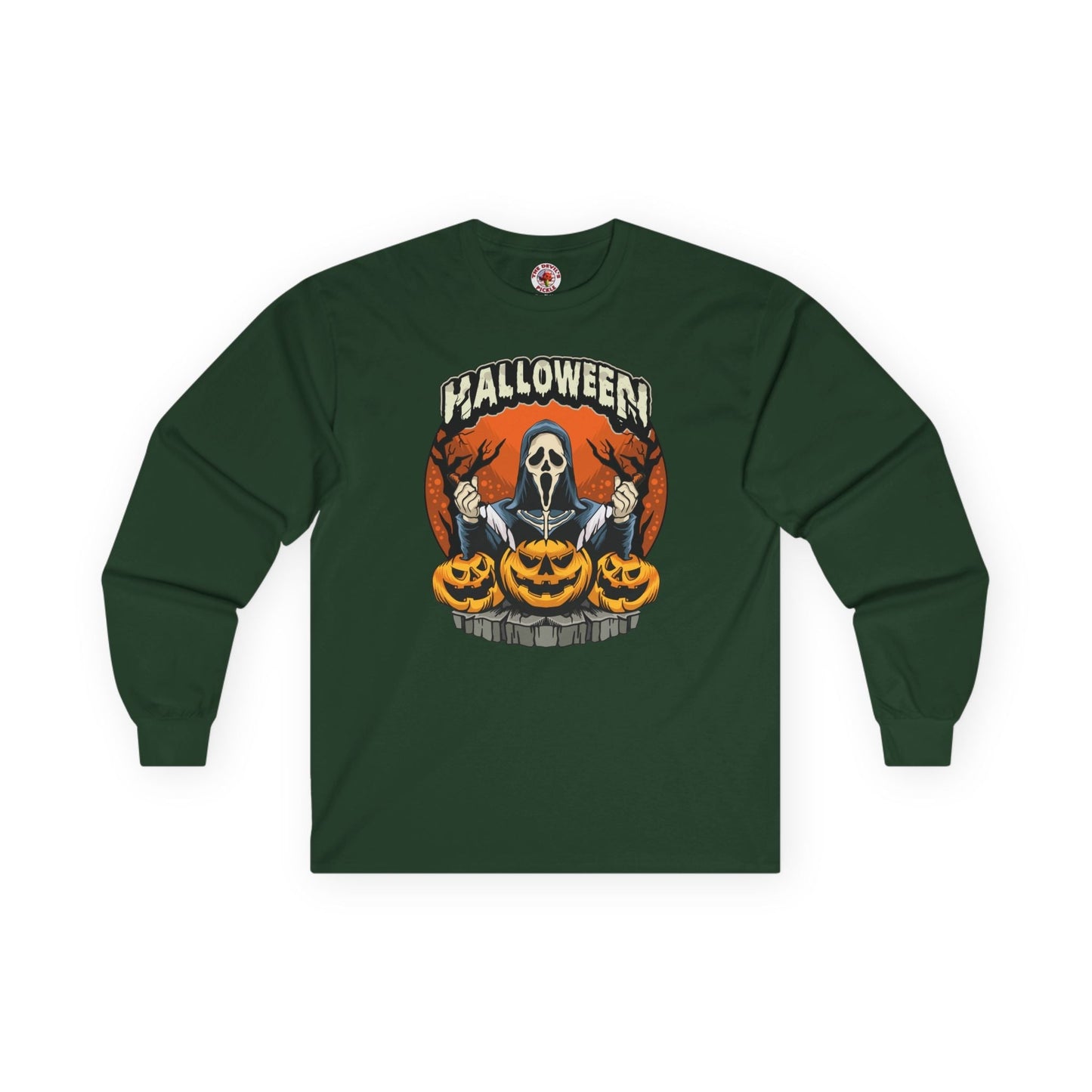 Screamer Killer Ghost Halloween Long Sleeve Tee The Devil's Pickle