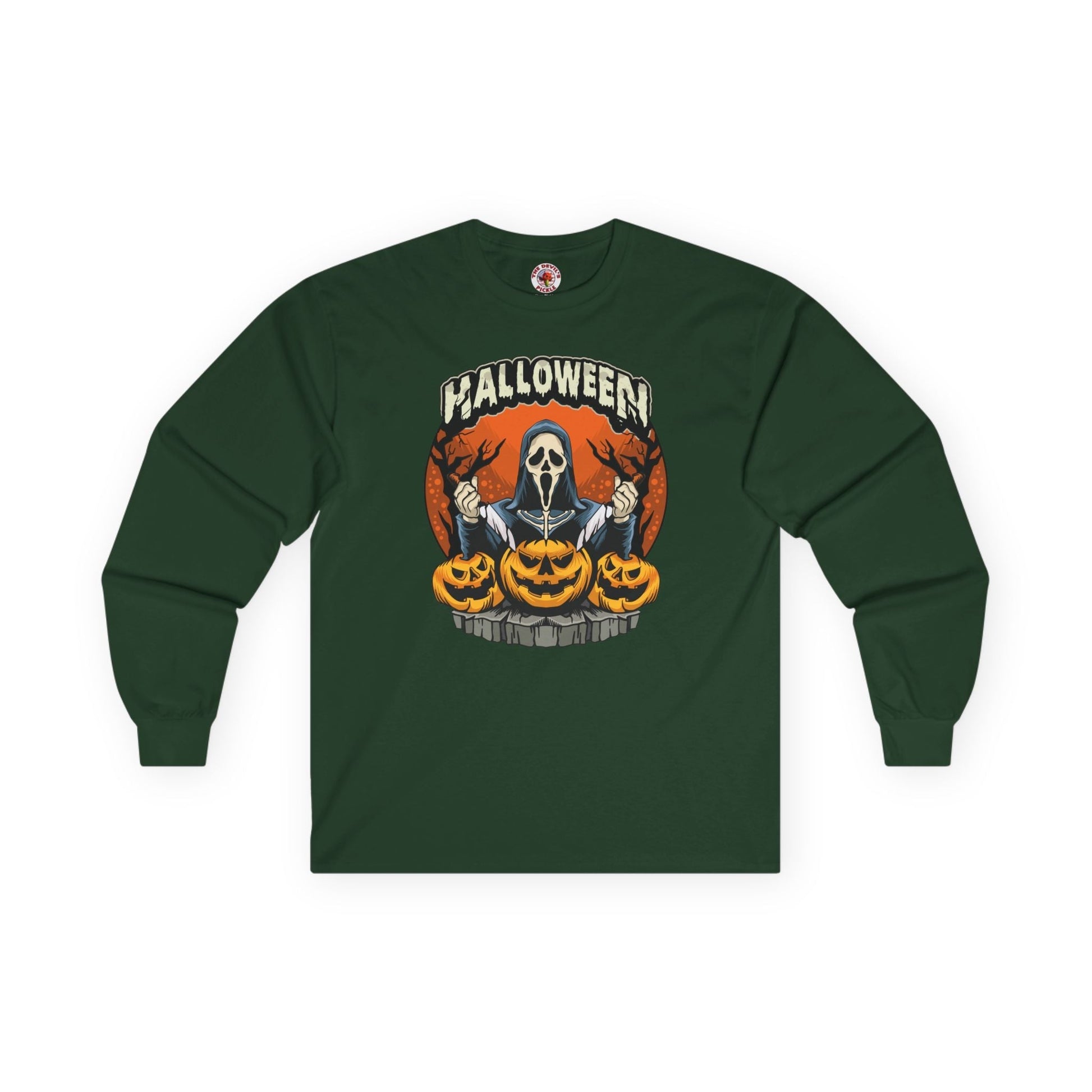 Screamer Killer Ghost Halloween Long Sleeve Tee The Devil's Pickle