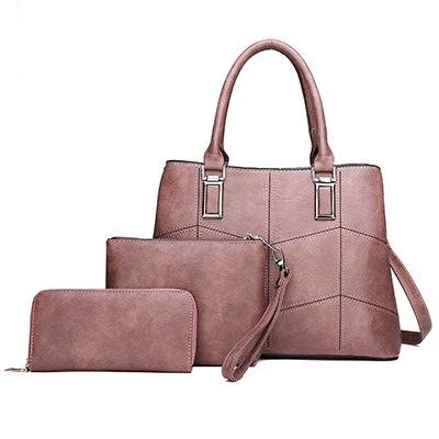 Luxury 3 Piece Leather Tote Set | Genuine Leather Cowgirl Shoulder Bag & Clutch Country in My Heart