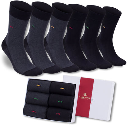Men’s Bamboo Dress Socks 6-Pack – Assorted Colors Bambooven