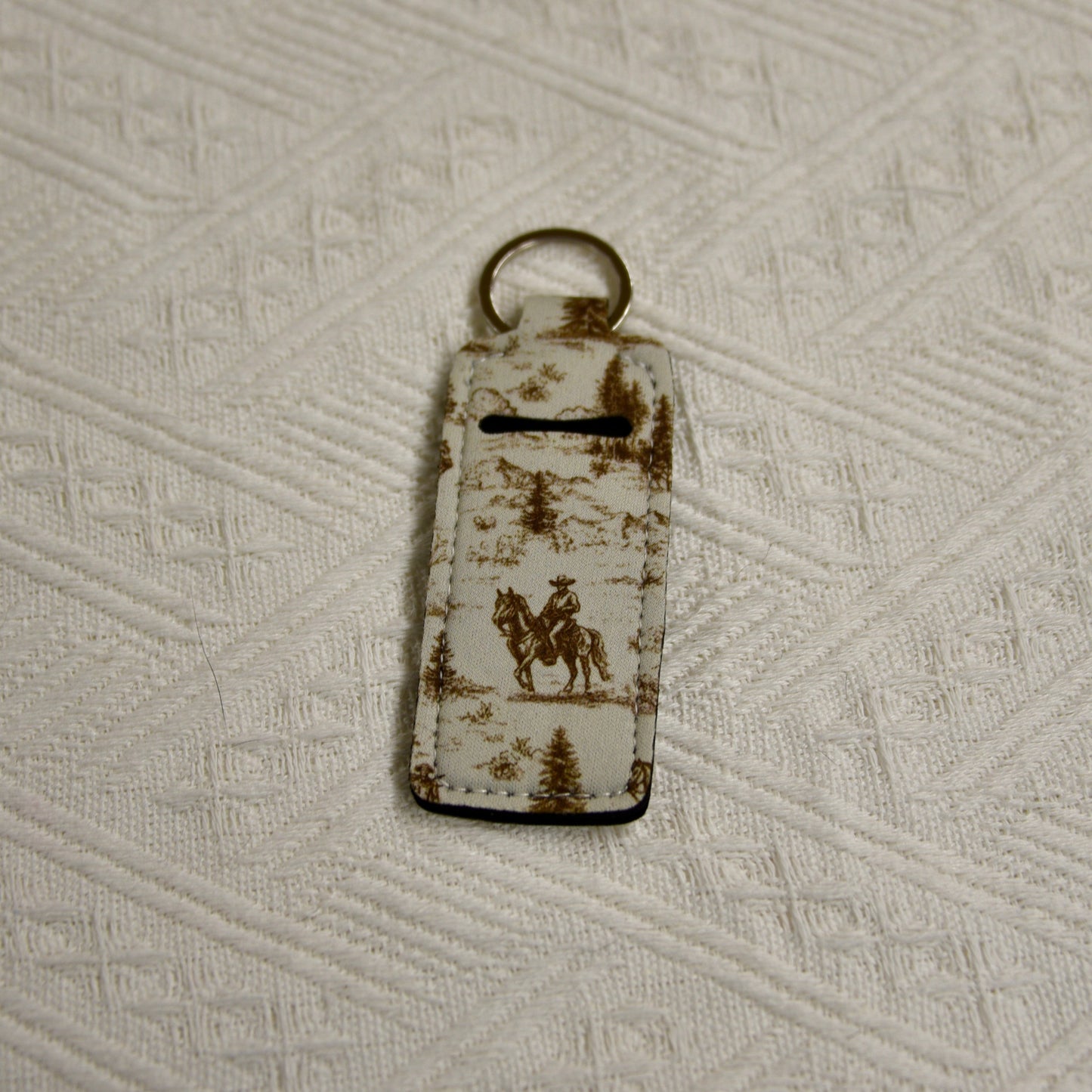 Chapstick Holder Keychain – Cow Print, Camo Pink Bow, Cowboy Toile, Barn Toile, croquette, duck, moon BashDesignsCo