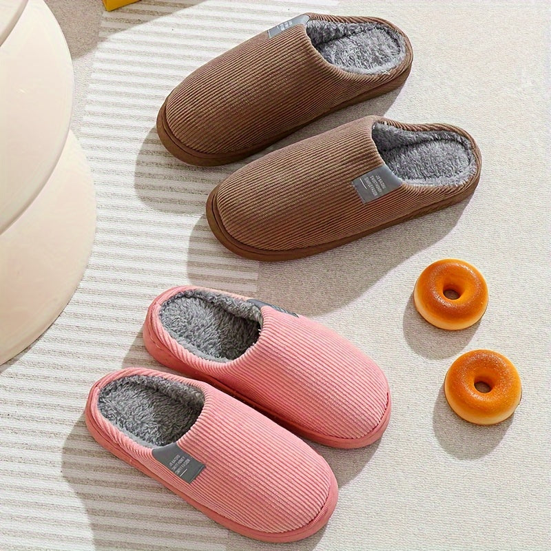 Couple's Warm Slippers for Women, Household Use for Spring, Autumn, and Winter, Non-Slip Thick Sole Indoor Postpartum Plush Slippers for Winter, for Men, Women Shoes NovaCart
