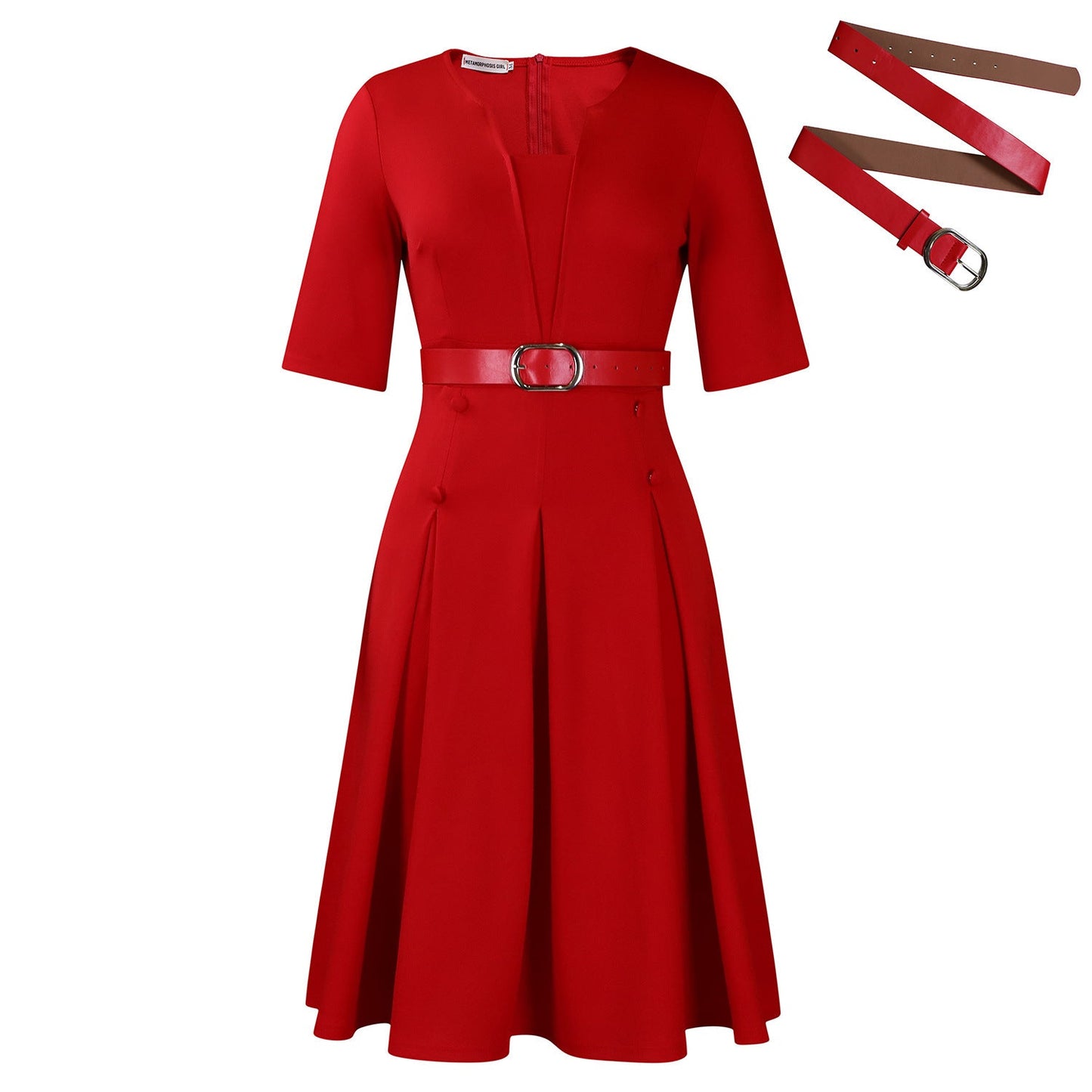 Fashion Elegant Graceful Solid Color Dress Grayceful LLC