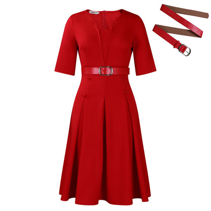 Fashion Elegant Graceful Solid Color Dress Grayceful LLC