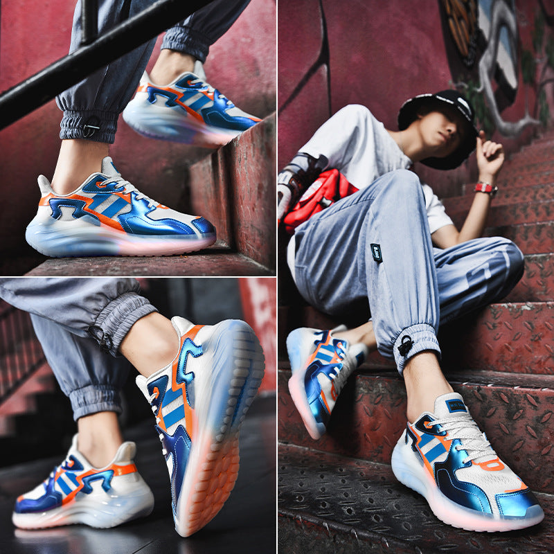 Casual Breathable Jacquard Luminous Plus Size Trendy Shoes Round Toe See size chart under “more details” The Fashion Celestial