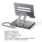 4K/60Hz Gigabit Ethernet Port USB 3.0 Splitter Hub Converter Flat Panel Rotary Stand Type-c Docking Station