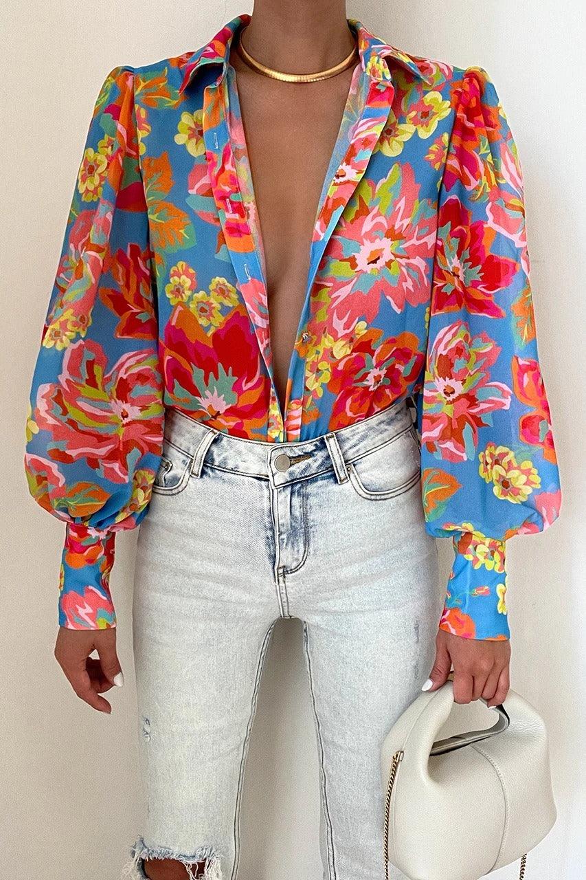 Long Sleeved Single Breasted Casual Top | Colorful Cowgirl Fashion for Every Day Country in My Heart