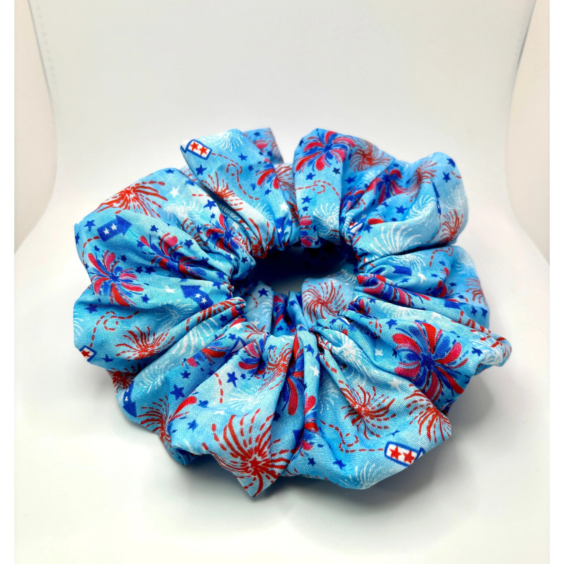 Blue Fireworks 4th of July Scrunchie Enchanted Scrunch