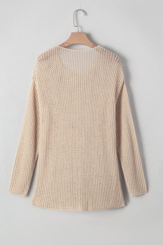 Solid Crochet Hollow-Out Sweater Shop Style & More | Fresh Looks, Everyday Deals & Free Shipping