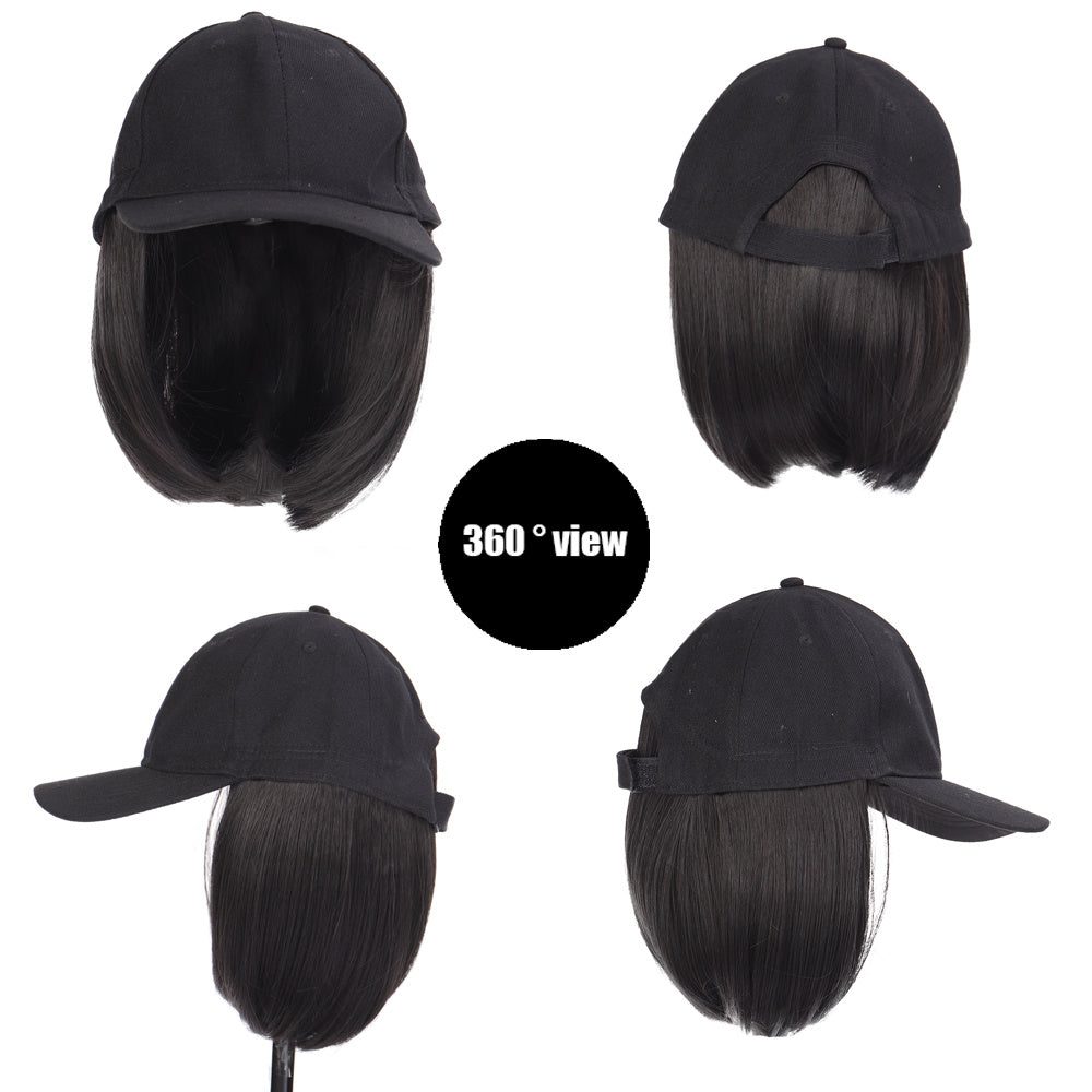 Women'S Hat Wigs, Baseball Cap Wigs, Short Bob Hairstyles, Synthetic Caps with -Resistant NovaCart