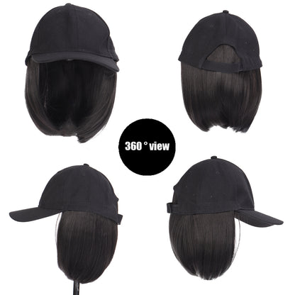 Women'S Hat Wigs, Baseball Cap Wigs, Short Bob Hairstyles, Synthetic Caps with -Resistant NovaCart