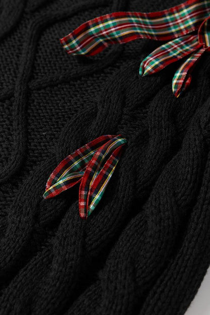 Christmas Plaid Lace-Up Puff Sleeve Sweater Shop Style & More | Fresh Looks, Everyday Deals & Free Shipping