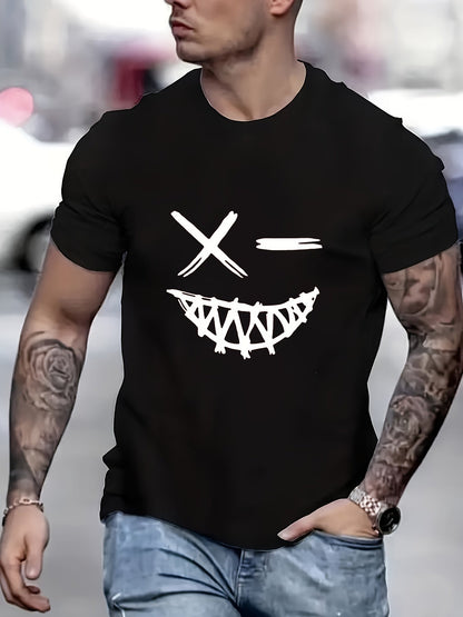 Evil Smile Face Shirt for Men – Trendy Summer Streetwear Tee FitiqueFit