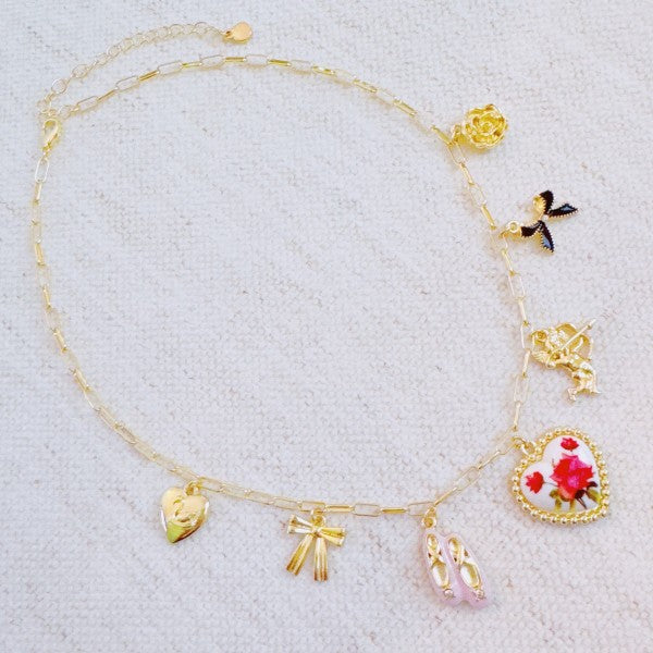 Ballet Garden Charm Necklace – Whimsical Gold Chai Shop Style & More | Fresh Looks, Everyday Deals & Free Shipping
