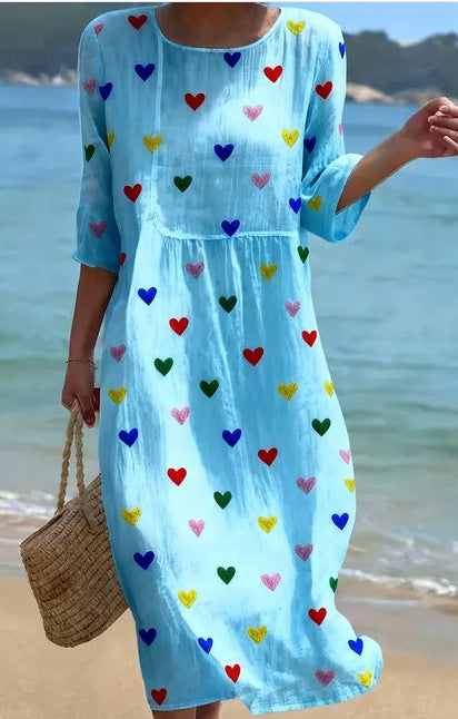 Women's Plus-Size Patchwork Maxi Dress – Relaxed Fit Casual Skirt FitiqueFit