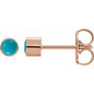 14K Rose Natural Turquoise Bezel-Set Earrings Ethereal Legacy Boutiques