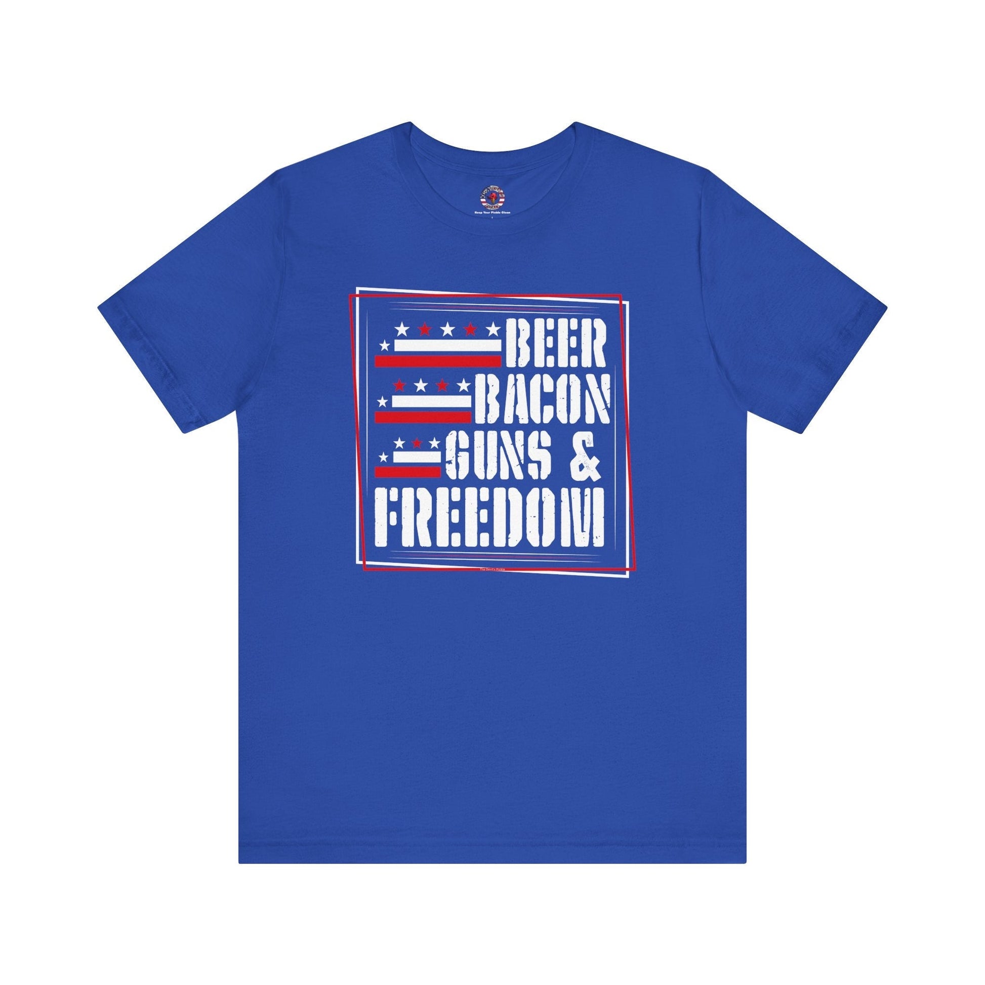 Beer Bacon Guns and Freedom T-Shirt The Devil's Pickle